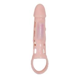 Baile funda extensora pene con vibracion y strap 13,5 cm carne - - 2