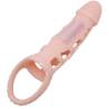 Baile funda extensora pene con vibracion y strap 13,5 cm carne - 5