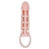 Baile funda extensora pene con vibracion y strap 13,5 cm carne - 6