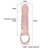 Baile funda extensora pene con vibracion y strap 13,5 cm carne - 7