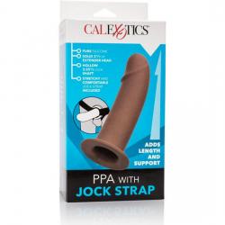 Calex arnés con dildo hueco marrón