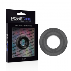 Powering super flexible y resistente anillo pene 4.5cm pr07 negro