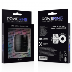 Powering super flexible y resistente anillo pene 5 cm pr11 negro