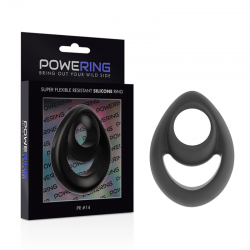 Powering super flexible y resistente anillo pene y testiculos pr14 negro