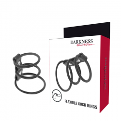 Darkness set de 3 anillas pene flexible