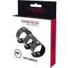 Darkness anillo doble pene y testiculos ajustable leather - 5