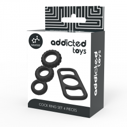 Addicted toys set 4 anillos silicona para el pene