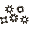 Set de 5 anillos Ohmama con relieves en negro