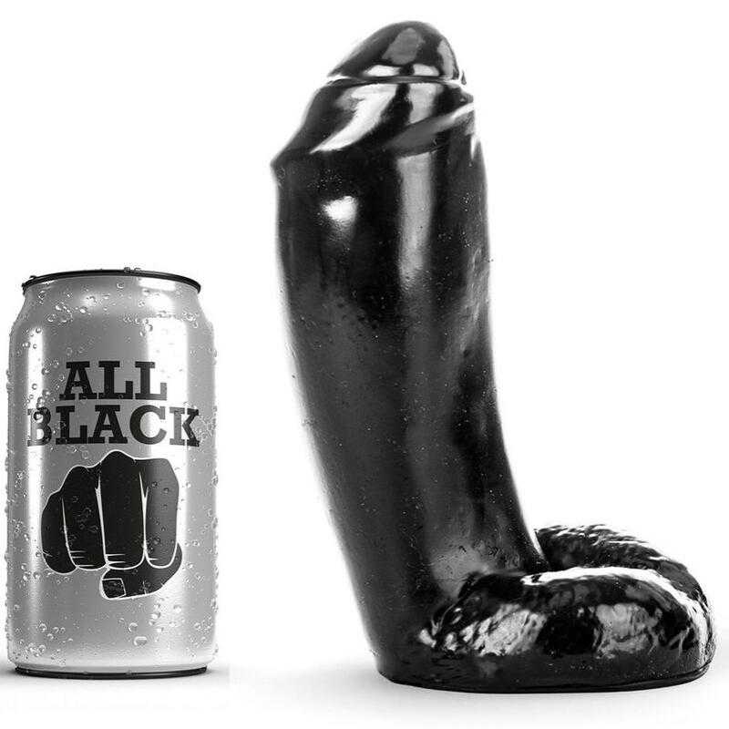 All black dildo realistico 18cm