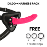 Delta club toys arnes + dildo rosa silicona medica 17 x 3cm - 1