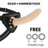 Delta club toys arnes + dildo natural silicona medica 20 x 4cm - 1