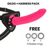 Delta club toys arnes + dildo rosa silicona medica 23 x 4.5 cm - 1