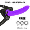 Delta club toys arnes + dildo lila silicona medica 23 x 4.5 cm - 1