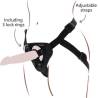 Arnés Get Real Strap-On Harness con un dildo y sus partes señaladas