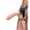 Hombre con el Extreme Hollow Strap-On natural puesto
