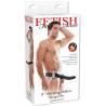 8" Vibrating Hollow Strap-On negro, la caja