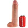 Strap-on con dildo hueco 28 cm y tirantes color carne - 4