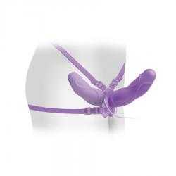 Fetish elite double arnes doble vibrador lila 11.5cm