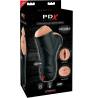 Double Penetration Vibrating Stroker con su caja