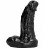 Vista lateral del dildo All Black compacto con glande definido