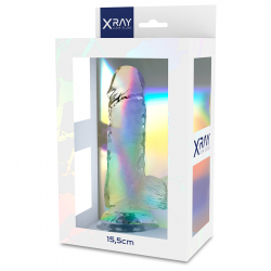 Xray clear dildo realista transparente 15.5cm x 3.5cm