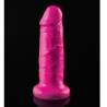 Dildo Dillio Chub rosa sobre fondo negro