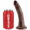 King Cock 7 chocolate junto a una lata, para comparar el tamaño