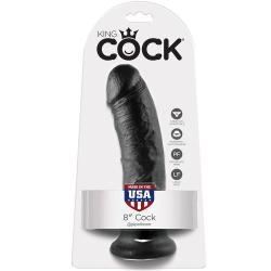 King cock 8" pene negro 20.3 cm