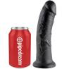 King Cock 8 pulgadas negro junto a una lata