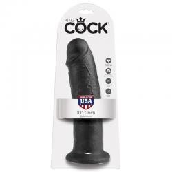 King cock 10" pene negro 25 cm