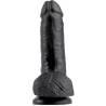 King Cock 7 negro con testículos visto de frente