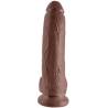 King Cock 9 pulgadas con testículos marrón visto de frente