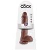 Blíster del King Cock 10 pulgadas marrón