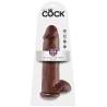 Blíster del King Cock 12 pulgadas con testículos marrón