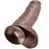 Ventosa del King Cock 12 pulgadas con testículos marrón