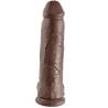King Cock 12 pulgadas con testículos marrón visto de frente