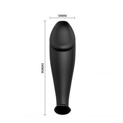 Pretty love plug anal silicona forma pene y 12 modos vibracion - negro