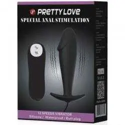 Pretty love plug anal silicona forma pene y 12 modos vibracion - negro Pretty love plug anal silicona forma pene y 12 modos vibracion - negro