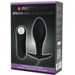 Pretty love plug anal silicona forma ancla 12 modos vibracion negro