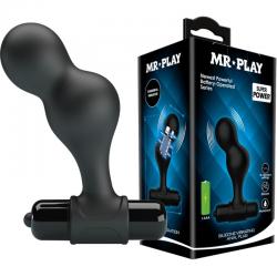 Mr play - plug anal vibrador de silicona negro