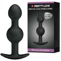 Pretty love - bolas anales silicona estimulacion especial 10.3 cm - negro