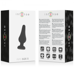 Intense anal plug pipo s silicone negro 9.8 cm