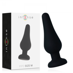 Intense anal plug pipo m silicone negro 11 cm