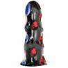 Dildo All Black dentro de su envoltorio transparente impreso