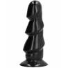 Dildo All Black negro con tres relieves escalonados y base ensanchada