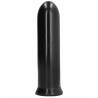 Dildo negro liso All Black con punta redondeada y base circular, vista frontal