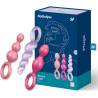 Satisfyer Booty Call de colores junto a su caja