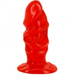 Baile plug anal unisex con ventosa rojo