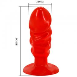 Baile plug anal unisex con ventosa rojo