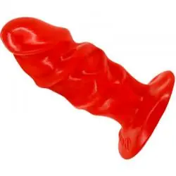 Baile plug anal unisex con ventosa rojo